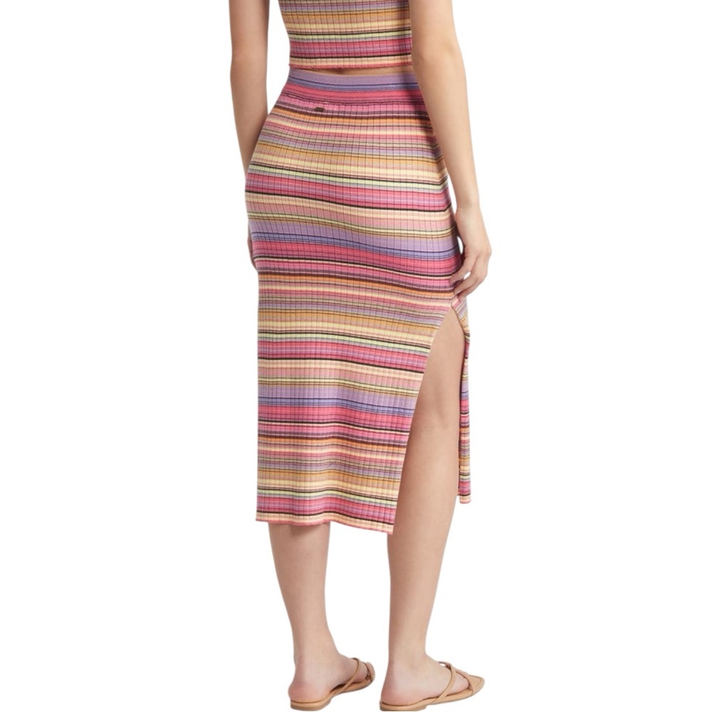 Rip Curl Palapa Ribbed‎ Colorful Stripe Midi Skirt - Picture 2 of 8